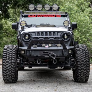 Jeep Wrangler Bumper - Front - Go Rhino - Trailline Stubby - Textured Black - `18-`26